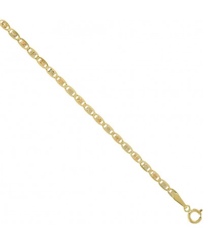 10K Solid Yellow Gold VALENTINO Chain Necklaces Tri-color Diamond cut 2.1-2.8 mm Nickel Free, 16-24 inches long 20.0 Inches Y...