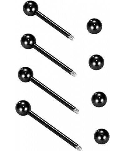 12mm-18mm 14G Tongue Rings Nipple Straight Barbells Surgical Steel Body Piercing Jewelry Style C -24pcs, silver & black $9.53...