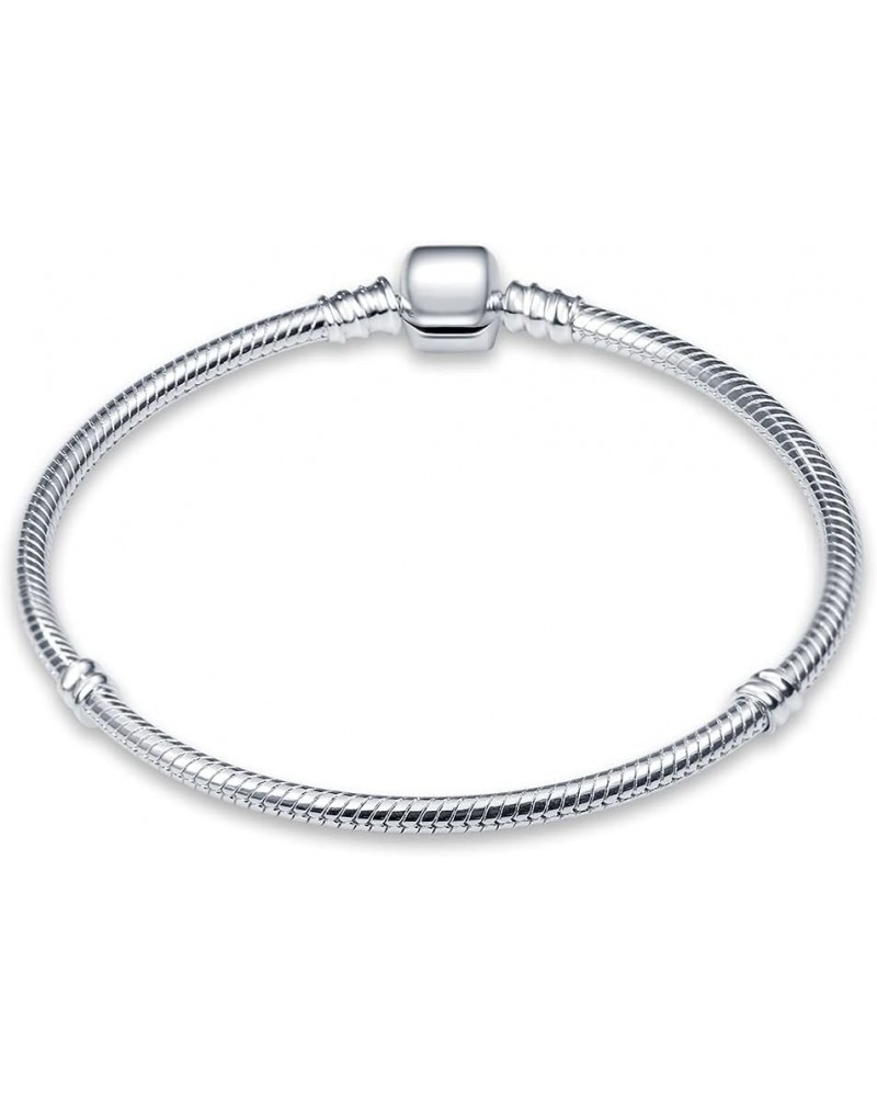 Snake Bracelet for Charms Silver Jewelry Snake Chain Bracelet Fit Any Charm Gift for Women Girl CMB060 7.9in/20cm $9.19 Others