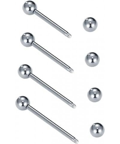 12mm-18mm 14G Tongue Rings Nipple Straight Barbells Surgical Steel Body Piercing Jewelry Style C -24pcs, silver & black $9.53...