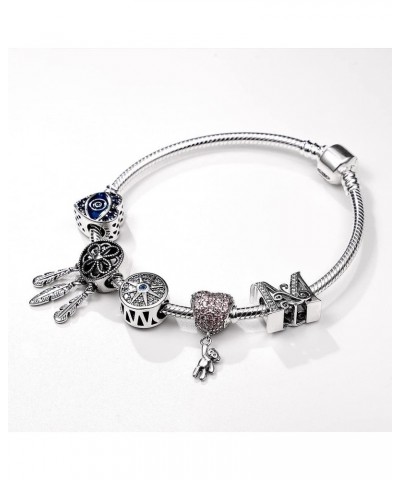 Snake Bracelet for Charms Silver Jewelry Snake Chain Bracelet Fit Any Charm Gift for Women Girl CMB060 7.9in/20cm $9.19 Others