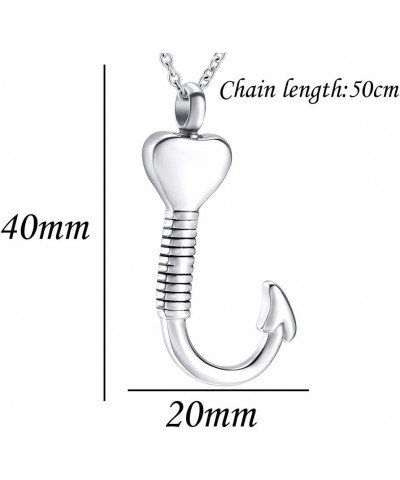 Heart-Shape Fish Hook Cremation Jewelry Ashes Urn Necklace Memorial Pendant Stainless Steel Waterproof Urn Pendant husband $1...