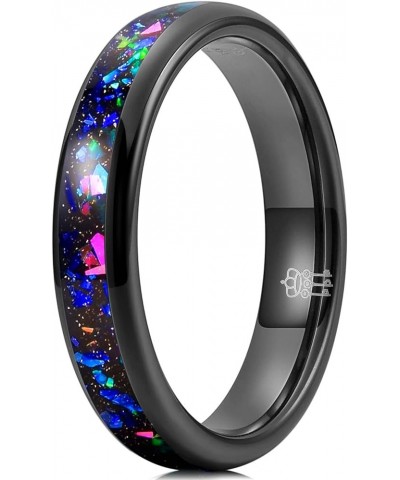 Mens Womens Tungsten Rings 8mm 4mm Galaxy Series Created-opal Inlay Wedding Bands Blue Color Stones 4mm $16.80 Rings