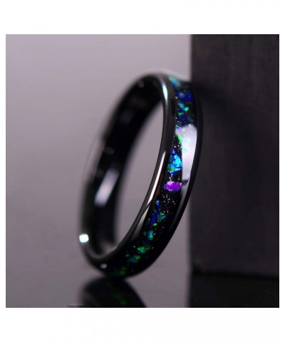 Mens Womens Tungsten Rings 8mm 4mm Galaxy Series Created-opal Inlay Wedding Bands Blue Color Stones 4mm $16.80 Rings