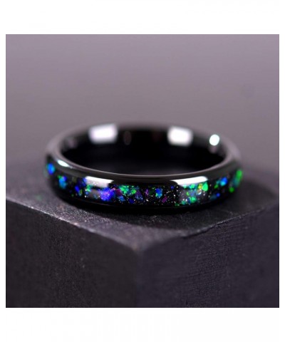 Mens Womens Tungsten Rings 8mm 4mm Galaxy Series Created-opal Inlay Wedding Bands Blue Color Stones 4mm $16.80 Rings