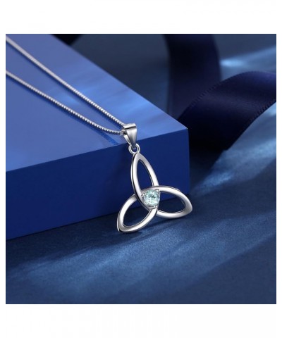 Irish Celtic Triquetra Knot Birthstone 925 Sterling Silver Pendant Necklace for Women Rhodium Plated Healthcare Fine Jewelry ...