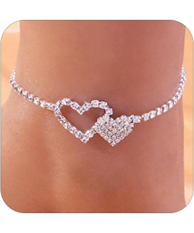 Anklets for Women Silver Layered Ankle Bracelets for Women Trendy Dainty Pearl Cubic Zirconia Anklet Cuba Link Chain Anklets ...