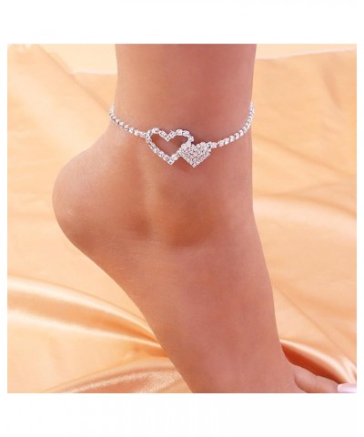 Anklets for Women Silver Layered Ankle Bracelets for Women Trendy Dainty Pearl Cubic Zirconia Anklet Cuba Link Chain Anklets ...