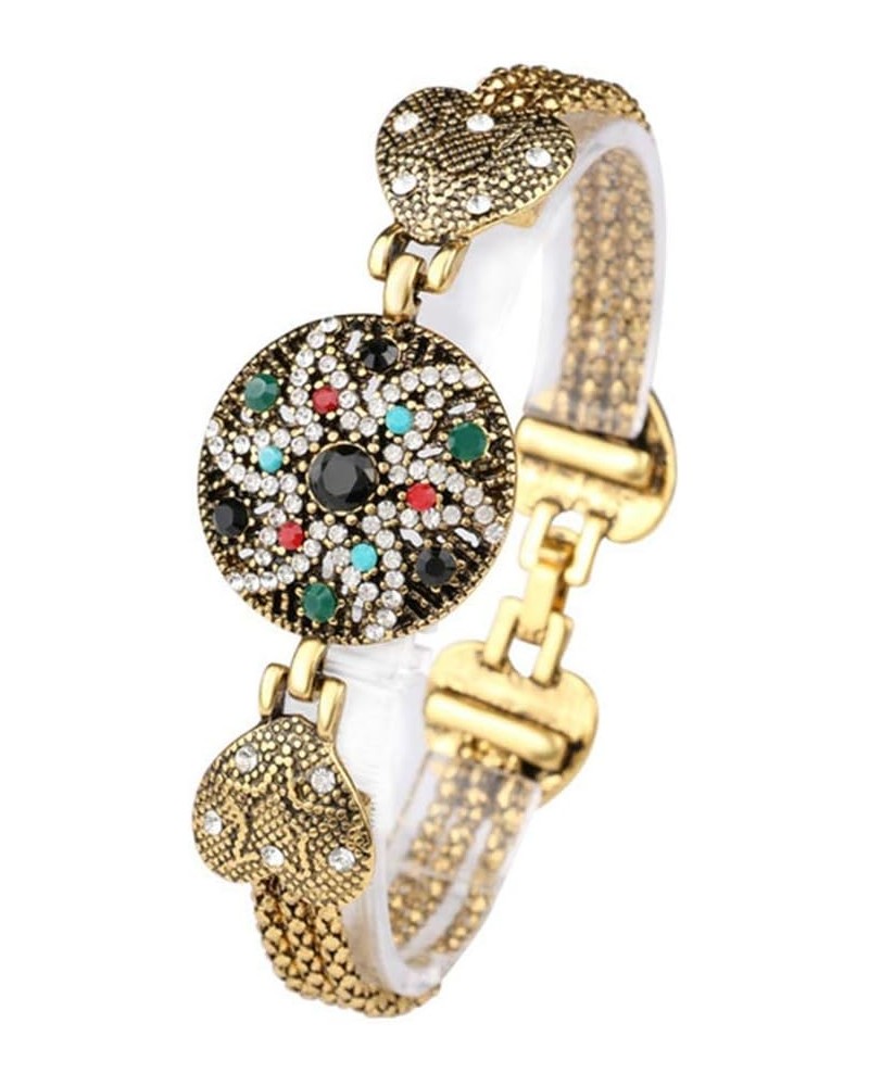 Classic Turkish Jewelry Bangle Gold Plated Heart Colorful Bracelet for Women Lady Gift $6.44 Bracelets