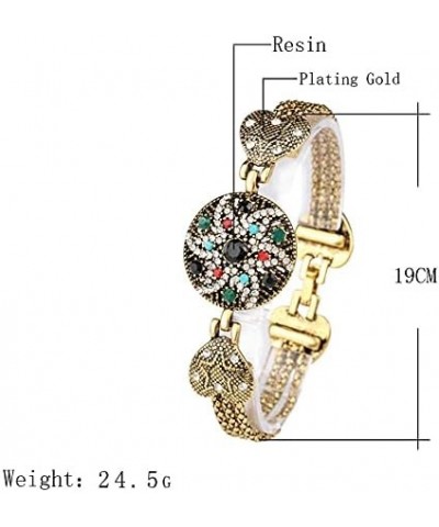 Classic Turkish Jewelry Bangle Gold Plated Heart Colorful Bracelet for Women Lady Gift $6.44 Bracelets