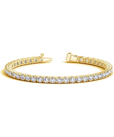 2-20 Carat NATURAL Classic Diamond Tennis Bracelet 4 Prong Luxury Collection (H-I Color, SI1-SI2 Clarity) Yellow Gold 4.0 car...