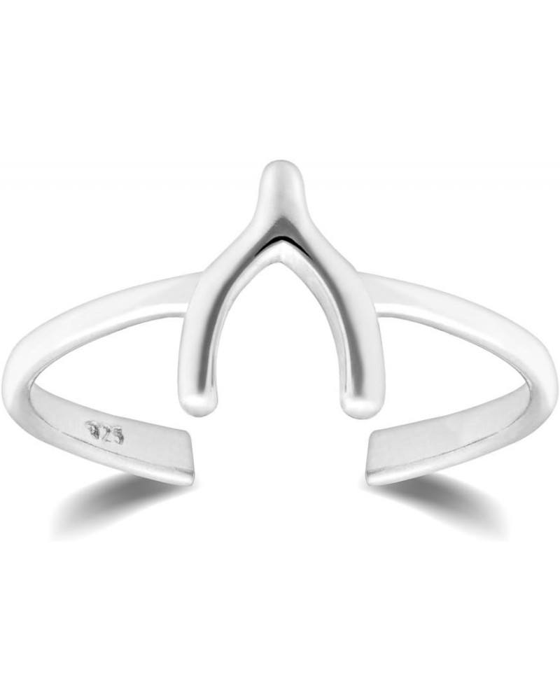 Wishbone Ring - 925 Sterling Silver - Adjustable 925 Sterling Silver $8.98 Rings