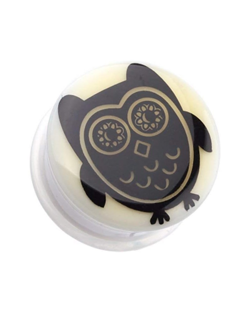 Glow in The Dark Baby Owl Single Flared Ear Gauge Plug 00 GA (10mm) $10.61 Body Jewelry