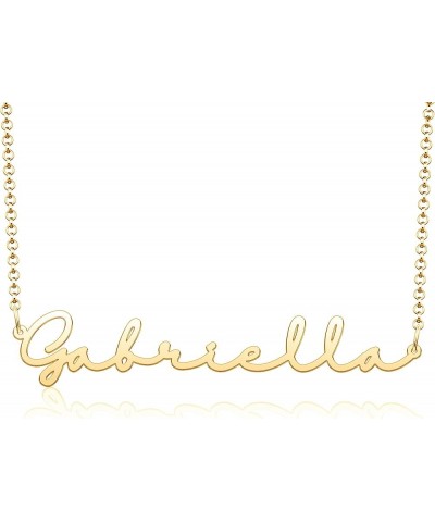 Name Necklace Personalized Gold Custom Name Plate Necklace Sterling Silver Gabriella-Gold $19.37 Necklaces