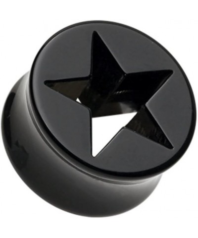 Hollow Star Double Flared WildKlass Ear Gauge Plug (Sold as Pairs) 5/8" (16mm) Silver $10.25 Body Jewelry