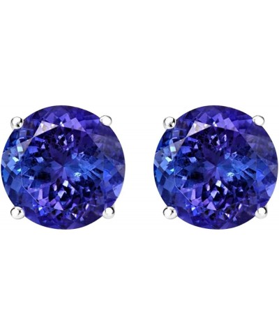 1/2-10 Carat Total Weight Natural Tanzanite Stud Earrings 4 Prong Push Back 2.0 Carat Platinum $1.00 Earrings