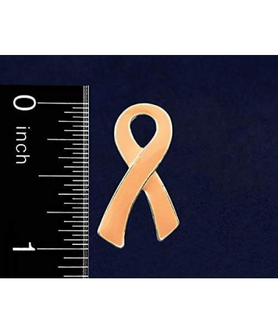 Peach Ribbon Awareness Pins – Large Peach Ribbon Pins for Endometrial Cancer, Uterine Cancer, Awareness, Fundraising & Gift G...