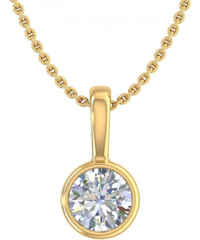 1/5 to 1/3 Carat Diamond Solitaire Pendant Necklace in 14K Gold (SolidBell) (Included Silver Chain) Yellow Gold 0.33 carats $...