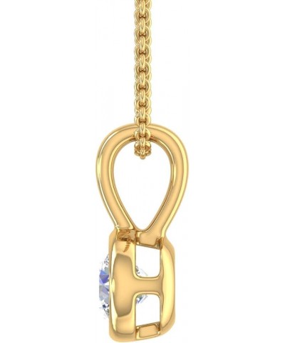 1/5 to 1/3 Carat Diamond Solitaire Pendant Necklace in 14K Gold (SolidBell) (Included Silver Chain) Yellow Gold 0.33 carats $...