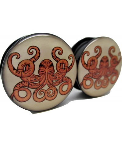 Tribal Octopus Ear Plugs - Acrylic Screw-On - 10 Sizes Pair* 0 Gauge (8mm) $6.57 Body Jewelry