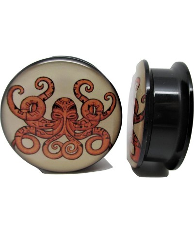 Tribal Octopus Ear Plugs - Acrylic Screw-On - 10 Sizes Pair* 0 Gauge (8mm) $6.57 Body Jewelry