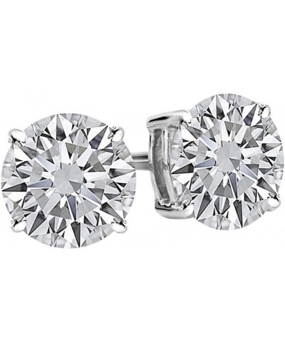 1/4-2 Carat Total Weight Round Diamond Stud Earrings 4 Prong Screw Back (H-I Color SI2-I1 Clarity) 2.0 Carat 14K White Gold $...