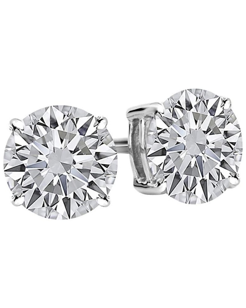 1/4-2 Carat Total Weight Round Diamond Stud Earrings 4 Prong Screw Back (H-I Color SI2-I1 Clarity) 2.0 Carat 14K White Gold $...