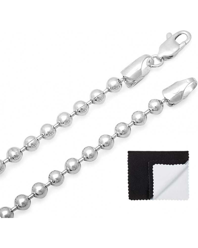 1mm-5mm Solid .925 Sterling Silver Ball Military Chain Necklace or Bracelet 20.0 Inches 20 inches (Necklace) $30.60 Necklaces