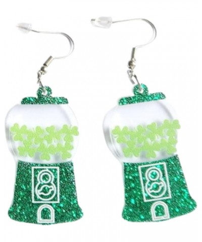 Acrylic Irish Shamrock Dangle Earrings St. Patrick's Day Earrings Green Clover Drop Earrings for Women Girls St Patty's Jewel...