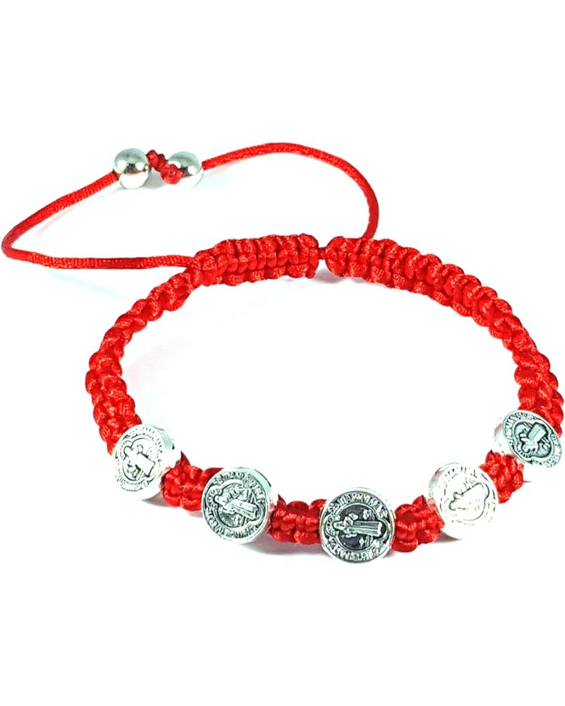 Saint Benedict Multi Charm Red Bracelet Protection Prosperity Good Luck Pulsera Roja De San Benito Para Buena Suerte Protecci...