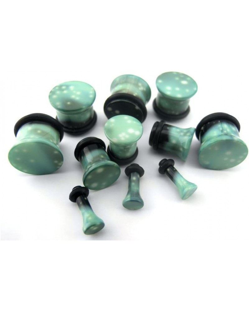 Pair 6 Gauge (6G - 4mm) Green Cosmo Plugs - Single Flared $9.29 Body Jewelry