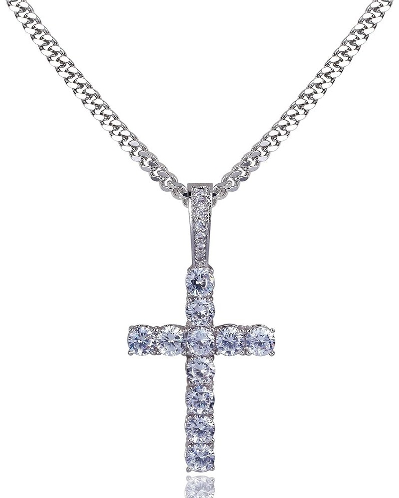 Gold Cross Pendant Necklace for Women Mens Diasmond Iced out Cross Chain 18K Gold Plated Cubic Zirconia Religious Jewelry Sil...