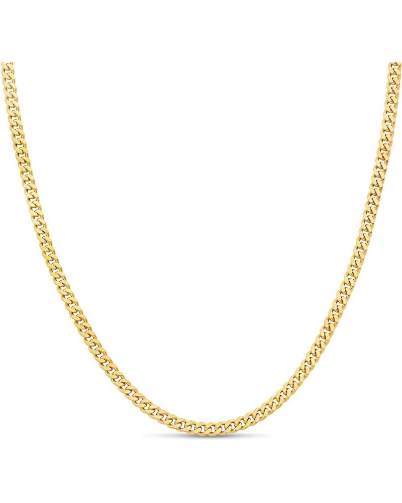 Miami Cuban Link Chain Necklaces - 3mm 925 Sterling Silver Chains Jewelry in 18K Tarnish Free Gold Plated, Rose Gold Plated &...