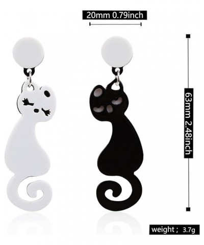 Punk Acrylic Cute Fox Animal Cat Dangle Earrings for Women Girl Cartoon Drop Earring Party Jewelry Gifts Asymmetric Halloween...