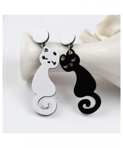 Punk Acrylic Cute Fox Animal Cat Dangle Earrings for Women Girl Cartoon Drop Earring Party Jewelry Gifts Asymmetric Halloween...