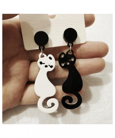 Punk Acrylic Cute Fox Animal Cat Dangle Earrings for Women Girl Cartoon Drop Earring Party Jewelry Gifts Asymmetric Halloween...