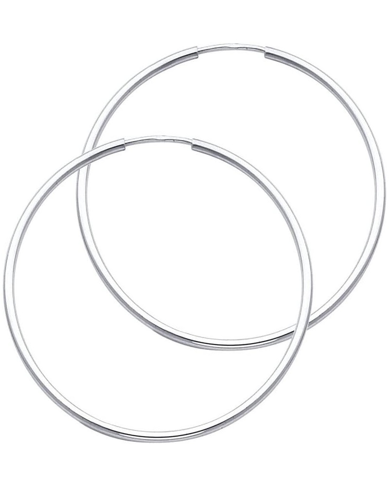 14k White Gold 1.5mm Thickness Endless Hoop Earrings - 8 Different Size Available 40 MM $20.36 Earrings