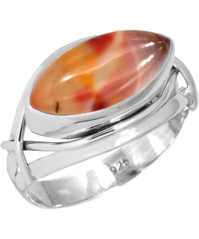 925 Sterling Silver Handmade Ring for Women 8x16 Marquoise Gemstone Fashion Jewelry for Gift (99106_R) Mookaite $16.65 Rings