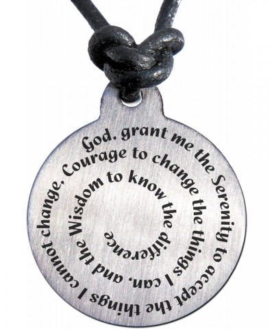 Serenity Prayer Necklace Medallion with Leather $18.48 Necklaces