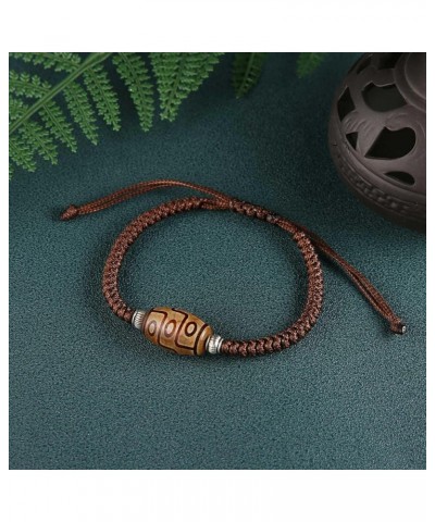 Dzi Beads Tibetan Bracelet for Men Women Natural Agate Feng Shui Buddhist Meditation Amulet Nine Eyes Dzi Bead Good Luck Brac...