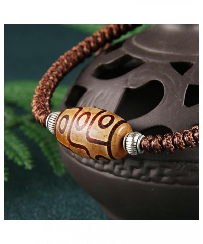 Dzi Beads Tibetan Bracelet for Men Women Natural Agate Feng Shui Buddhist Meditation Amulet Nine Eyes Dzi Bead Good Luck Brac...