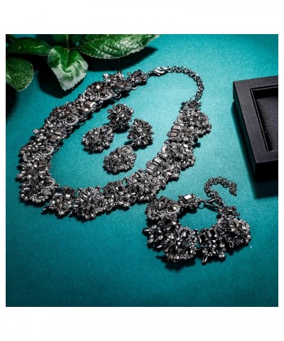 Big Chunky Statement Necklace Set for Women Fashion Costume Jewelry Vintaged Style Black $15.29 Jewelry Sets