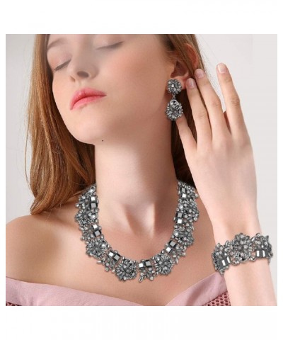 Big Chunky Statement Necklace Set for Women Fashion Costume Jewelry Vintaged Style Black $15.29 Jewelry Sets