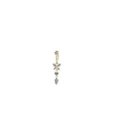 Fake Belly Ring and Fake Nose Ring Clip on Belly Button Rings,Fake Belly Ring Butterfly Fake Belly Piercing Clip, Fake Belly ...