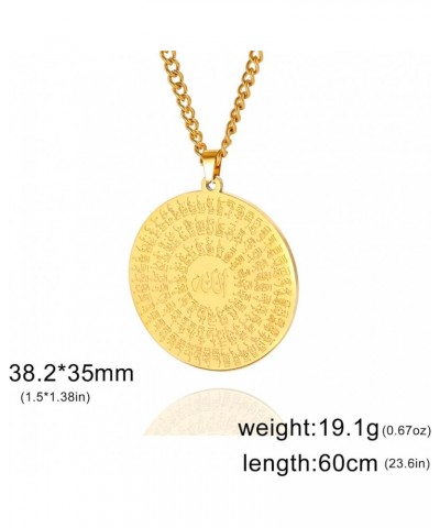 Allah Islam Muslim Pendant Necklace Allah Quran Verses Amulet Religious Jewelry for Women Men Gold/Verses-A $9.89 Necklaces