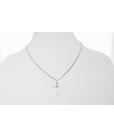 Women's Double Bead Tip Cross Pendant w/Dove Center + 18 Inch Rhodium Plated Chain & Clasp $25.09 Necklaces