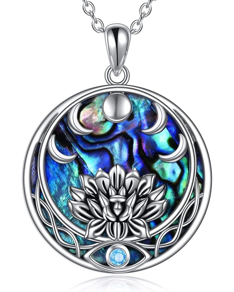 Guitar Lotus Flower/Evil Eye Necklace Sterling Silver Guitar Pick Pendant Music Jewelry Christmas Gifts for Women Lotus $10.7...