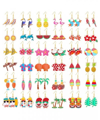 36 Pair Summer Earrings for Women Tropical Earrings Hawaiian Earrings for Girls Palm Tree Drop Earrings Studs for Luau Party ...