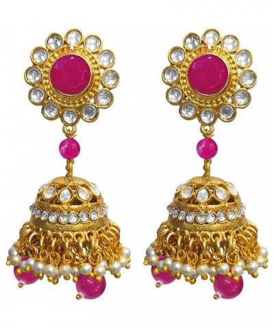 Indian Ethnic Wedding Wear Necklace Set Rani Pink-2 $23.97 Jewelry Sets