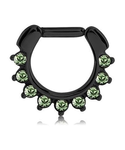 Black-Tone 316L Surgical Steel Septum Clicker Helix Nose Ring Ear Cartilage Green Choose Your Size & Gauge 8mm Diameter - 14 ...